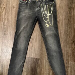 Grey/Black Y2K Baby Phat Jeans - Size 15 - $30